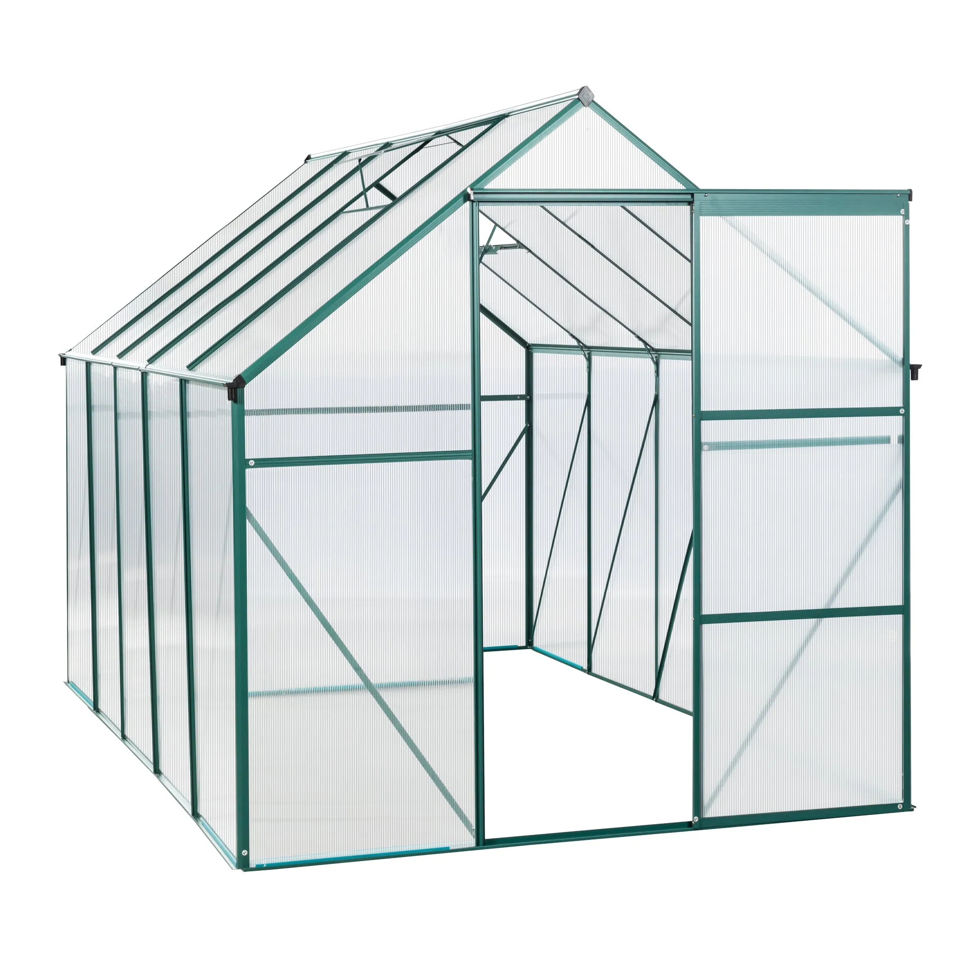 Polycarbonate Greenhouse Raised Base and Anchor Aluminum Heavy Duty