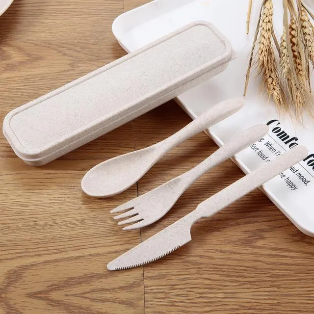 Portable Wheat Straw Cutlery Set