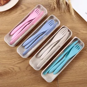 Portable Wheat Straw Cutlery Set