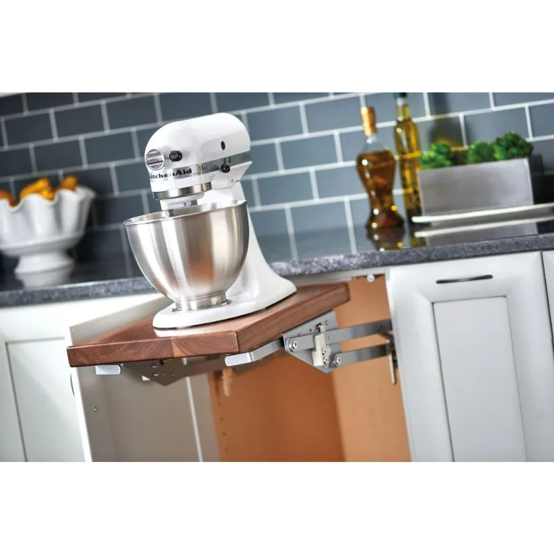 RAS Series Silver Base Cabinet Appliance Lift Shelf Kit (12" x 22.5" x 20.63")