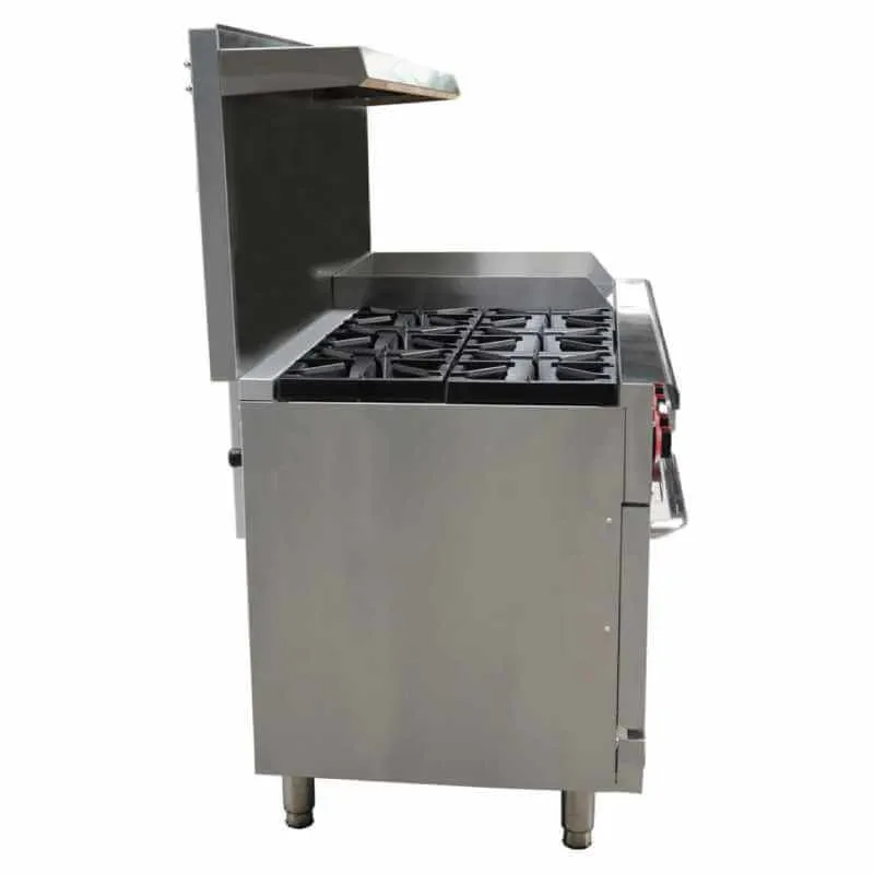 Saba - GR60-GS24, Commercial 60" 6 Burner 24" Griddle Oven Range Natural Gas