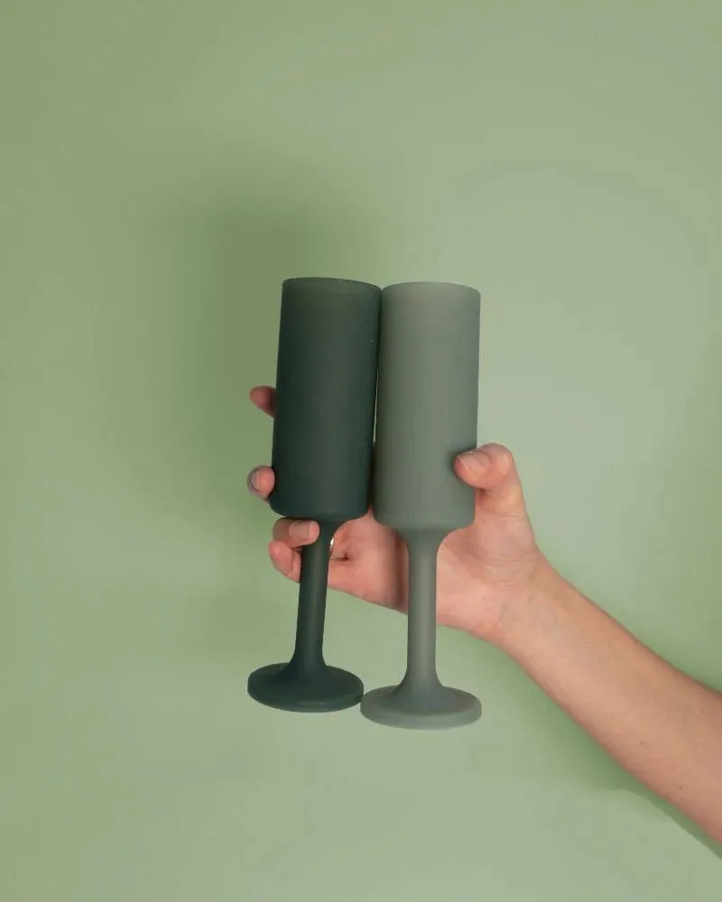 Sage   Olive | Seff | Silicone Unbreakable Champagne Flute