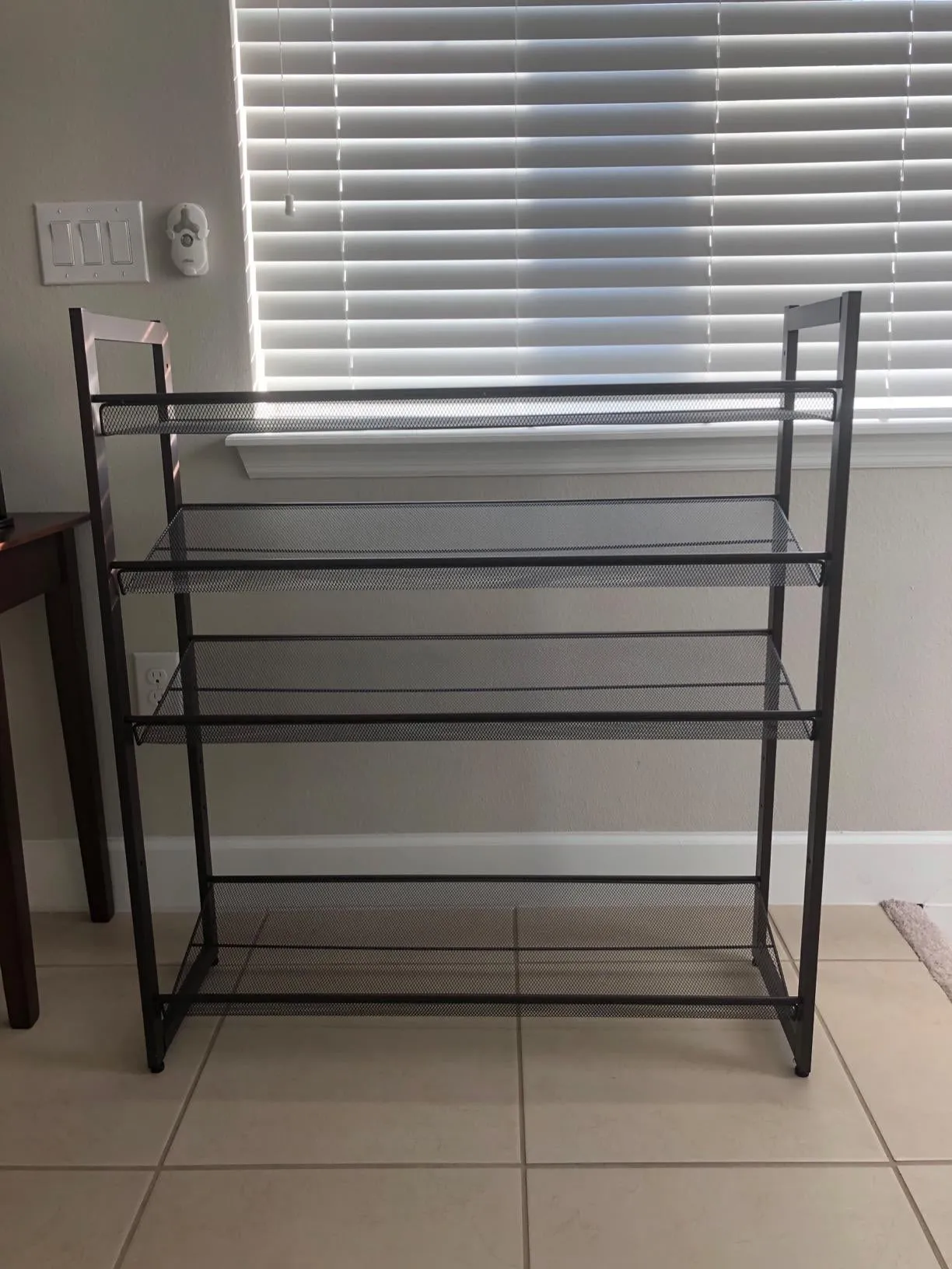 Shoe Rack, 5-Tier Stackable Shoe Storage Shelf, Metal Mesh