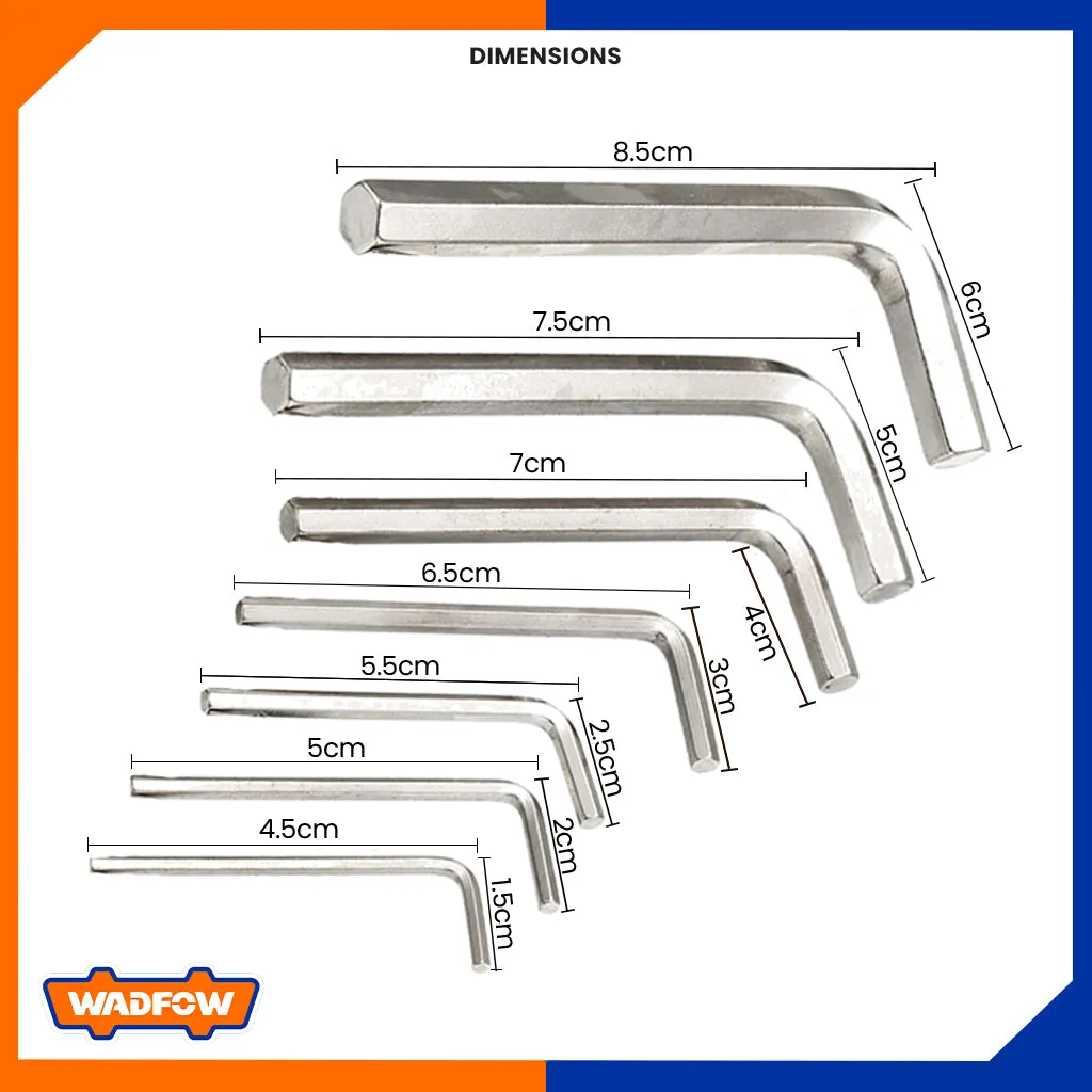 Short Arm Hex Allen Key Set with Material