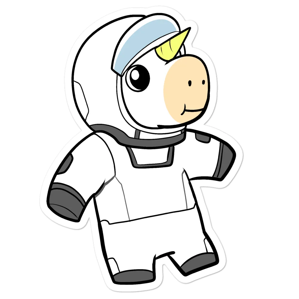 Space Unicorn Cartoon - Bubble-free stickers