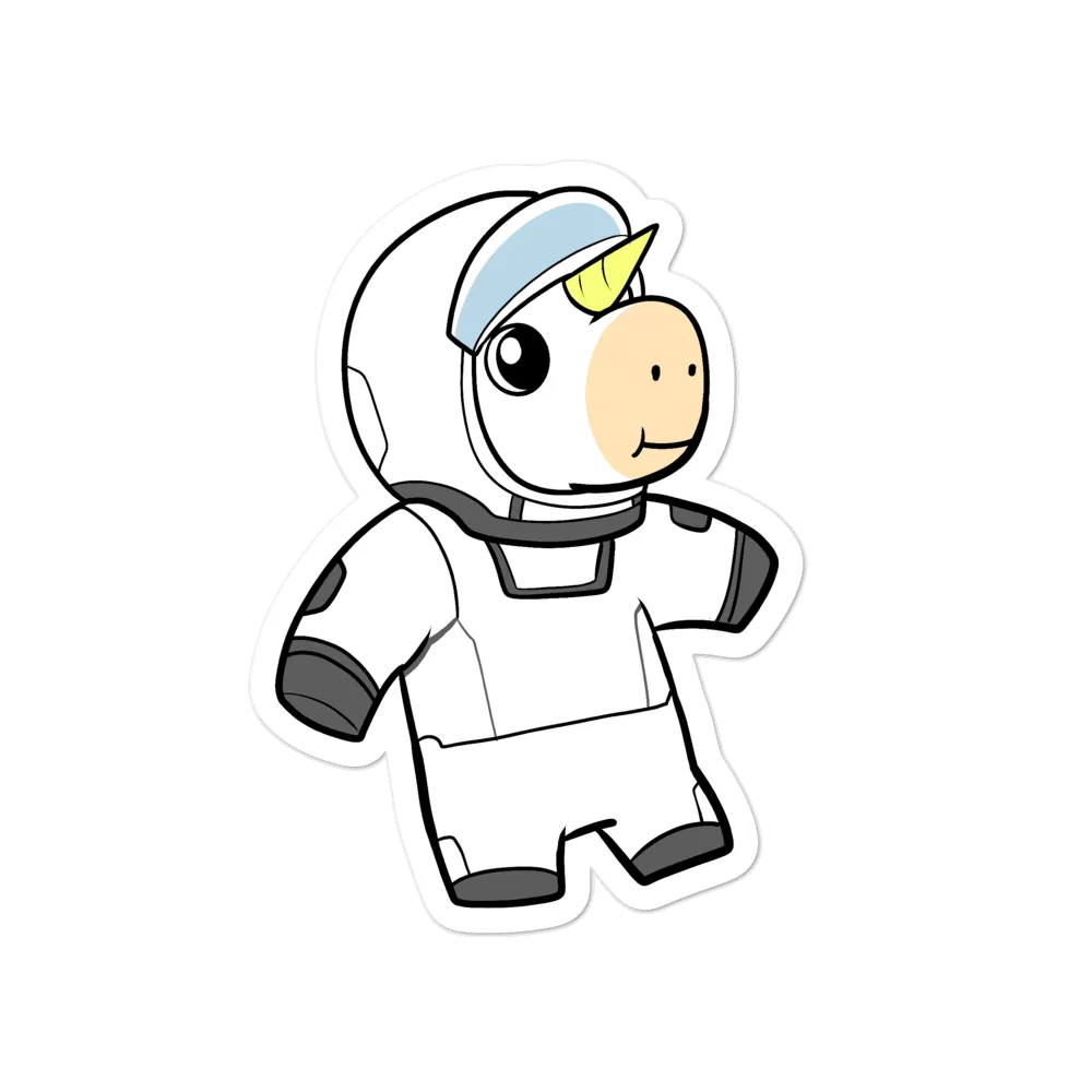 Space Unicorn Cartoon - Bubble-free stickers