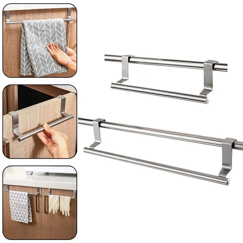 Stainless Steel Over Door Towel Bar Rack: Space-Saving Organizer