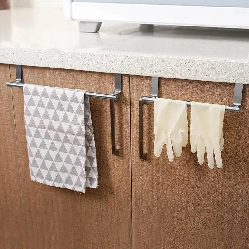 Stainless Steel Over Door Towel Bar Rack: Space-Saving Organizer