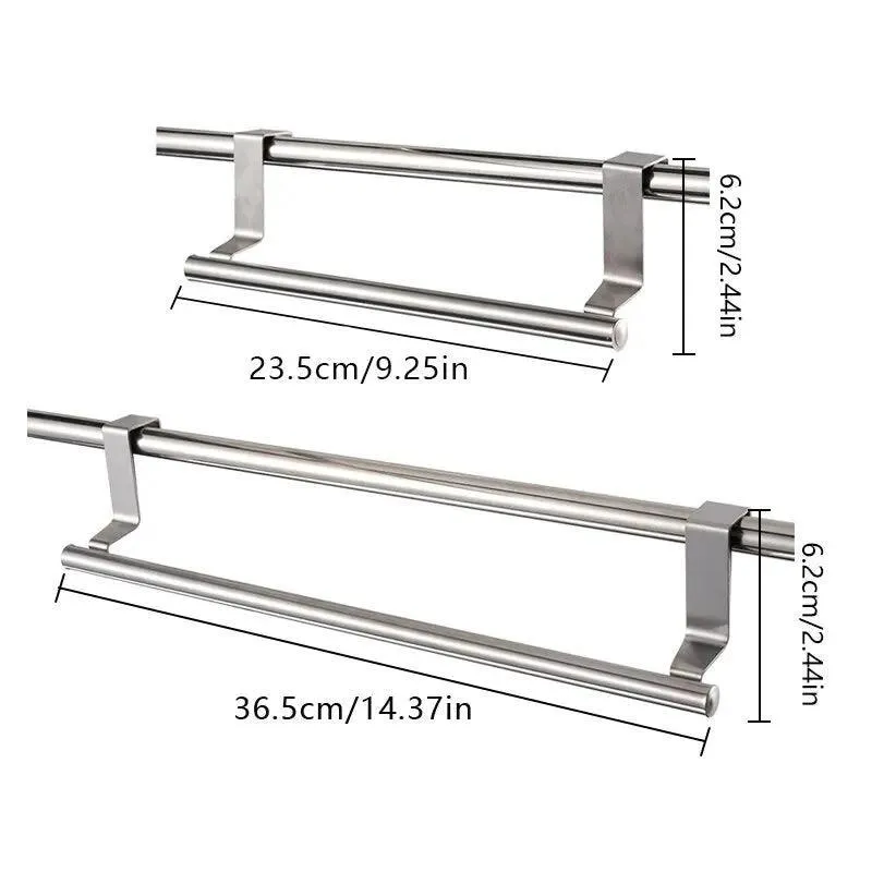 Stainless Steel Over Door Towel Bar Rack: Space-Saving Organizer