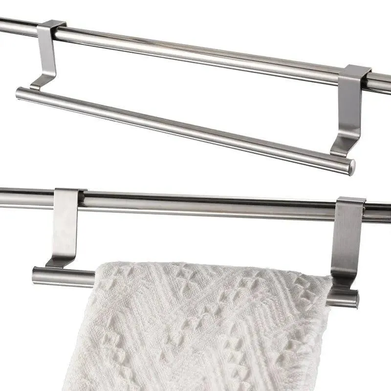 Stainless Steel Over Door Towel Bar Rack: Space-Saving Organizer