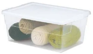 Sterilite 16448012 16 Quart See Through Storage Box With White Lid - Quantity of 12