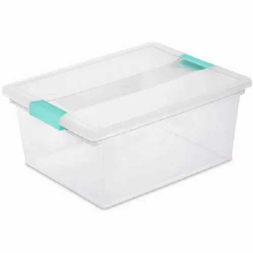 Sterilite 19658604 Deep File Clip Box 14" x 11" x 6.25" - Quantity of 4