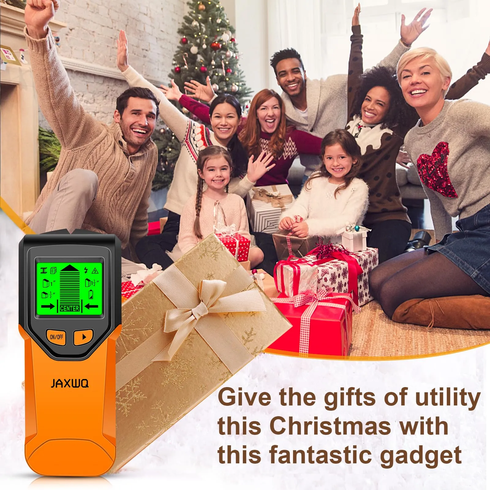 Stud Finder Wall Scanner - 5 in 1 Stud Finder Tool w/Microprocessor Chip and HD LCD Display, Stud Detector Beam Finders for the Center and Edge of Wood AC Wire Metal Studs Joist Pipe (Caviar)