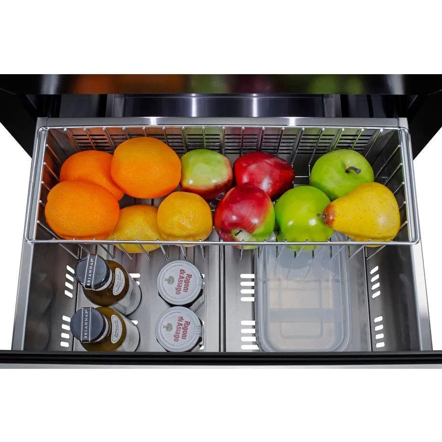 Summit 24 in. Wide 2-Drawer All-Refrigerator, ADA Compliant with 3.1 cu. ft. Capacity, Frost Free Defrost, CFC Free, LED Lighting - ASDR2414