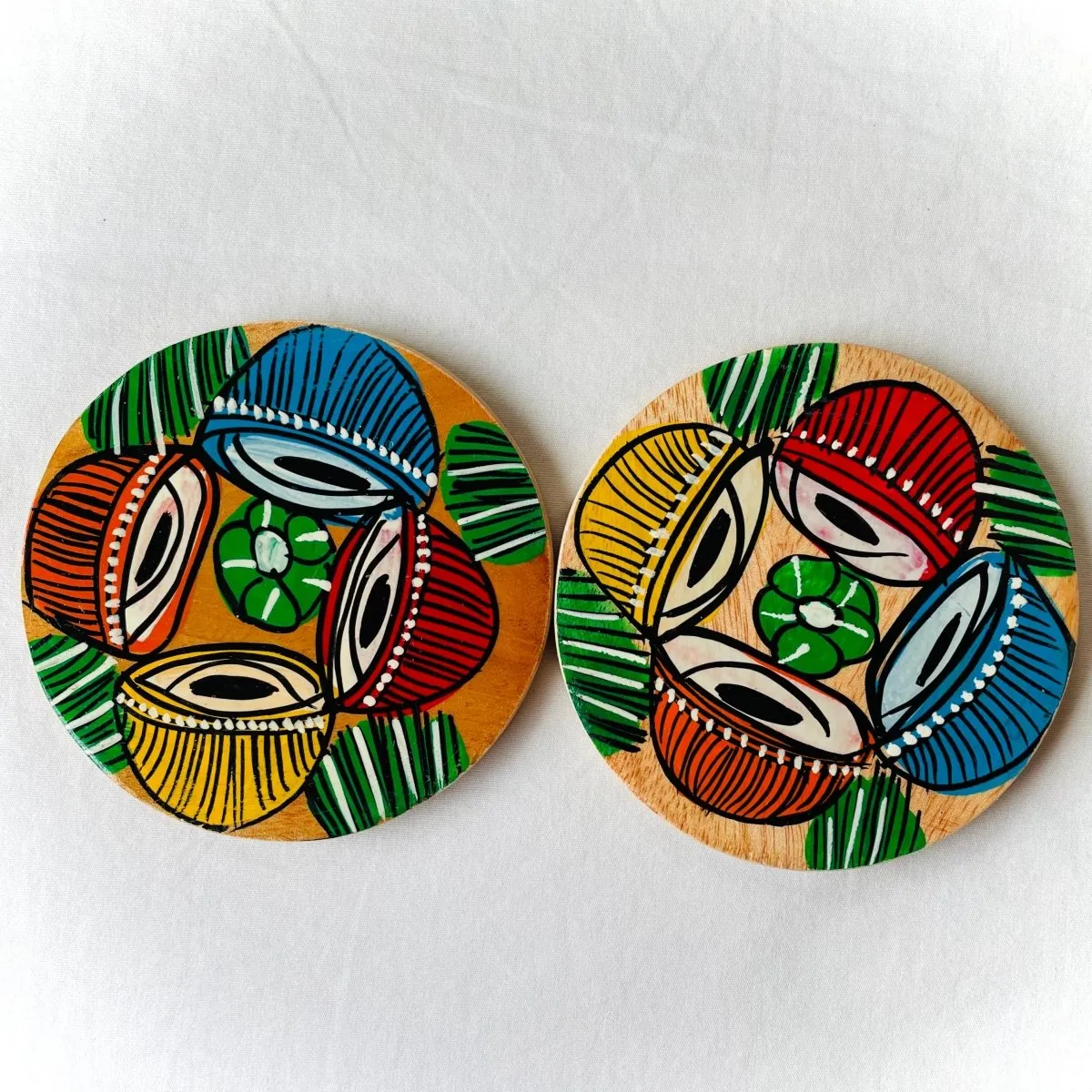 Tabla - Round Wooden Coasters