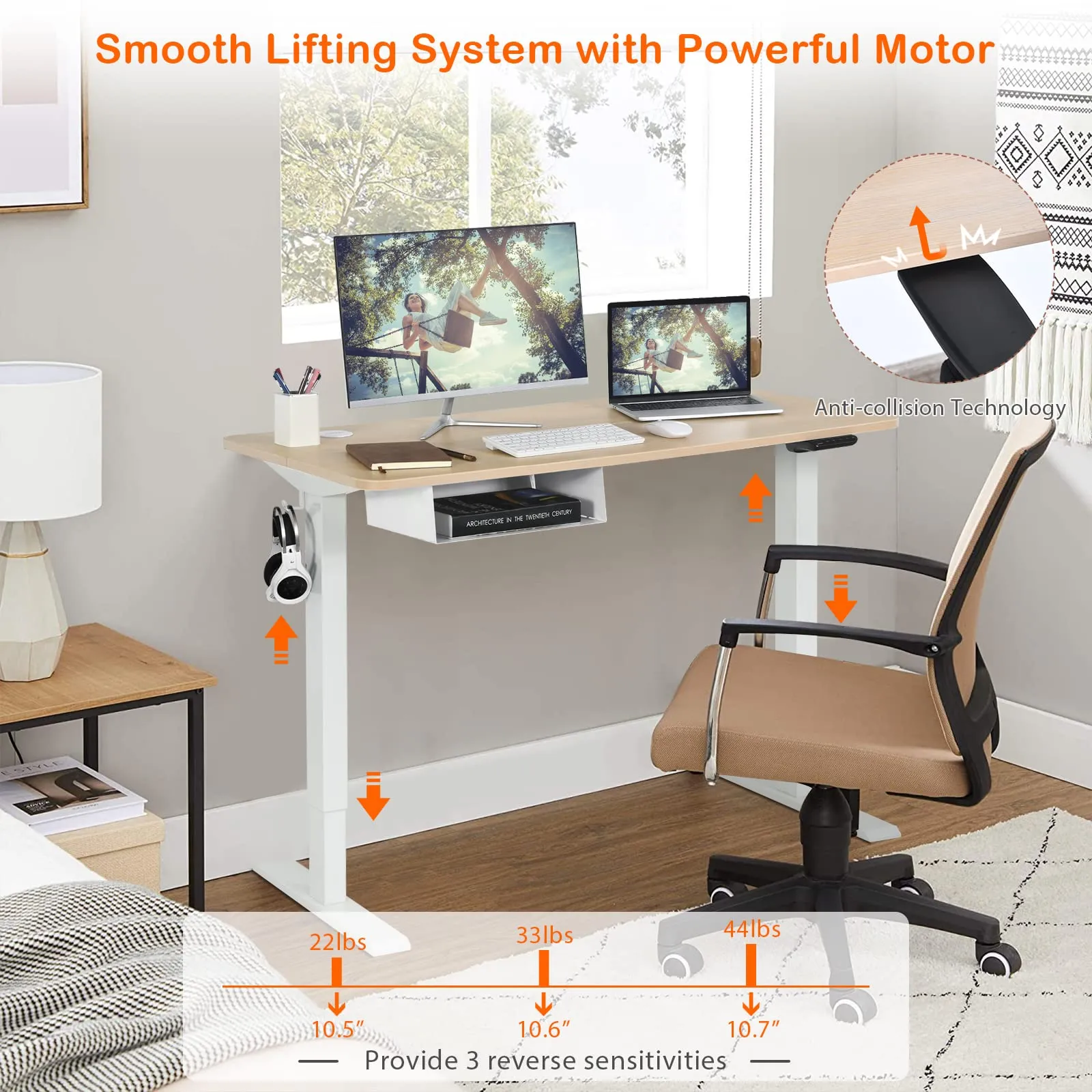 Tangkula Electric Height Adjustable Standing Desk