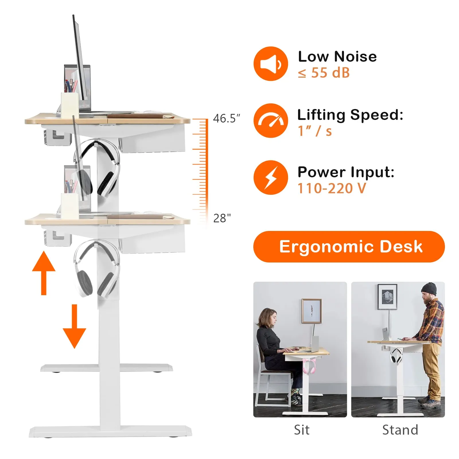 Tangkula Electric Height Adjustable Standing Desk