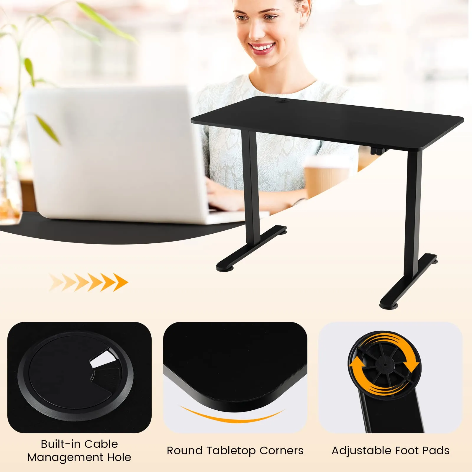 Tangkula Electric Standing Desk, Ergonomic Height Adjustable Sit Stand Desk