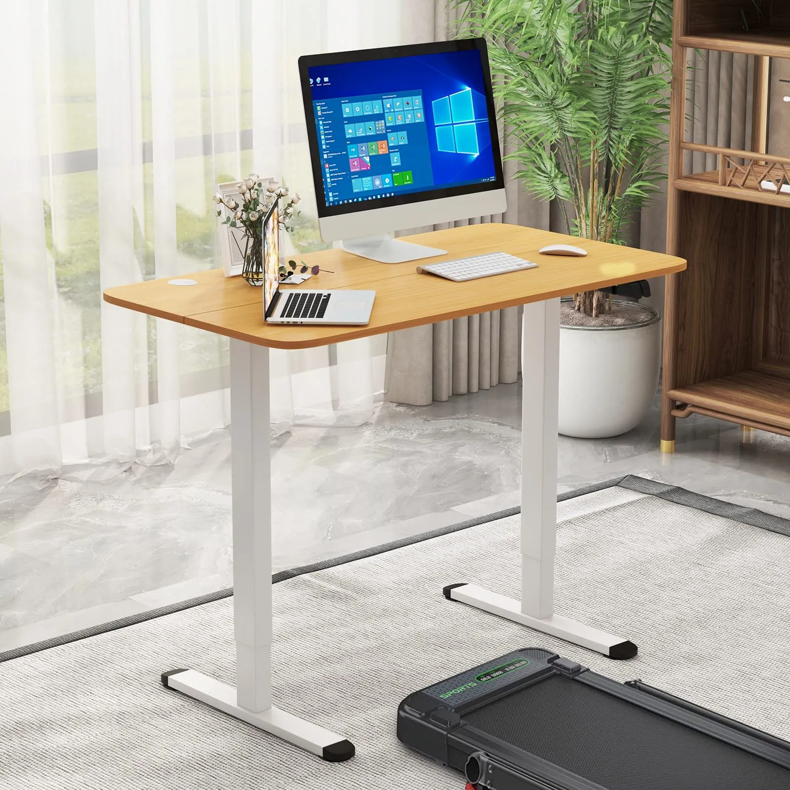 Tangkula Electric Standing Desk, Ergonomic Height Adjustable Sit Stand Desk