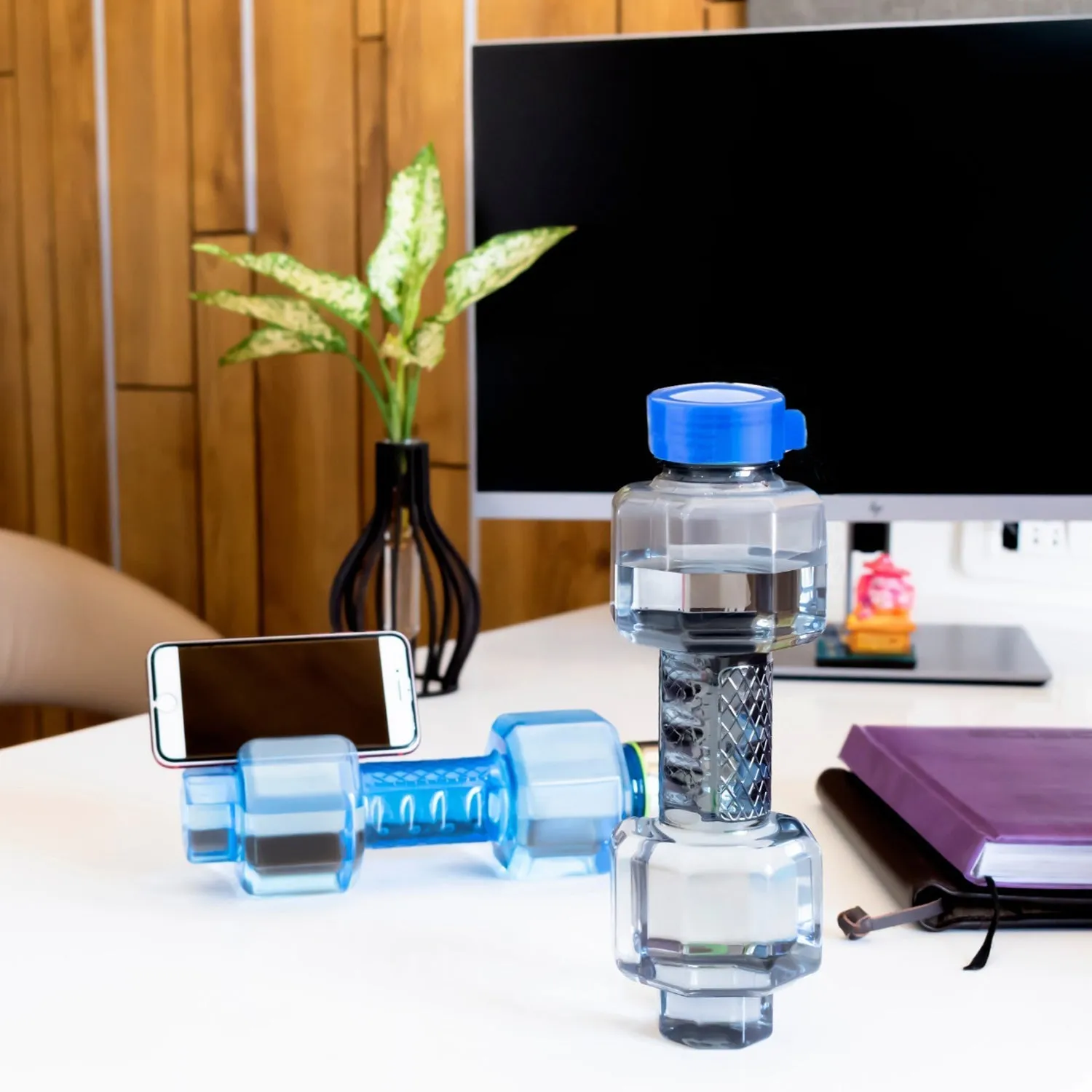 Unbreakable Plastic dumbbell Shape Water Bottle