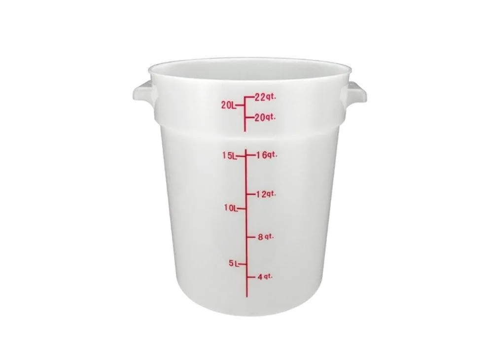 Winco White Polypropylene Round Storage Container - Various Sizes